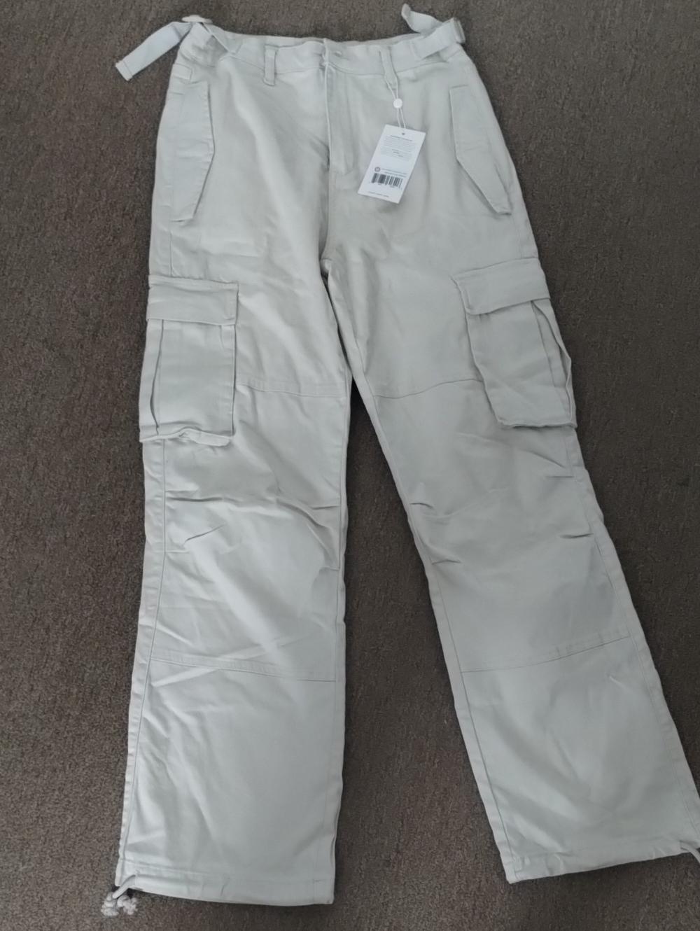 Buffbunny Curvy Stretch Cargo Pant - Bone White